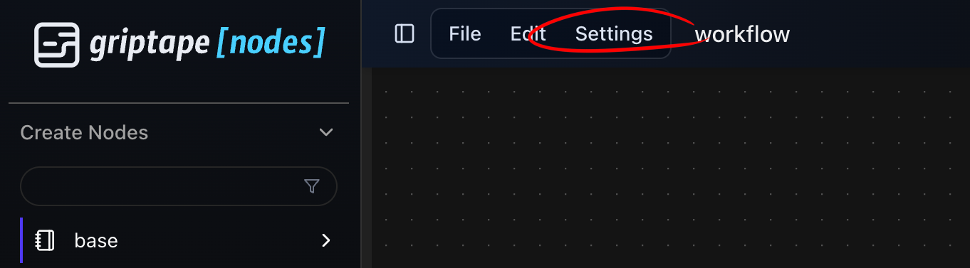 Griptape Nodes Settings 菜单