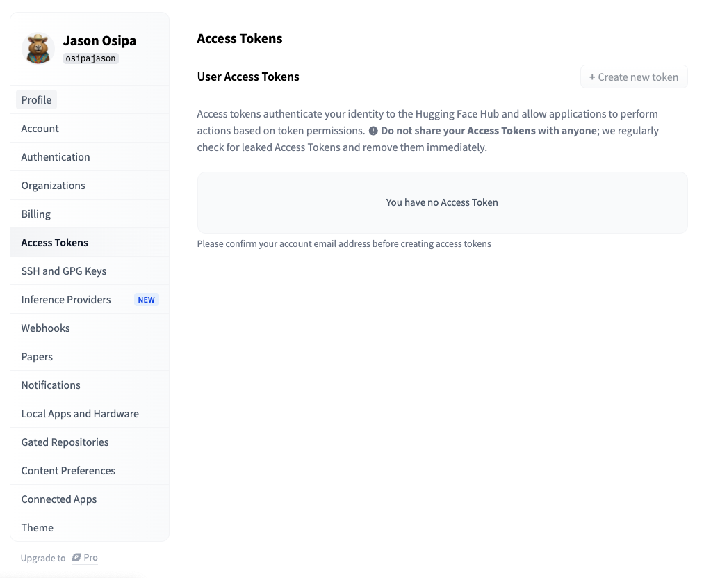 Access Tokens 导航