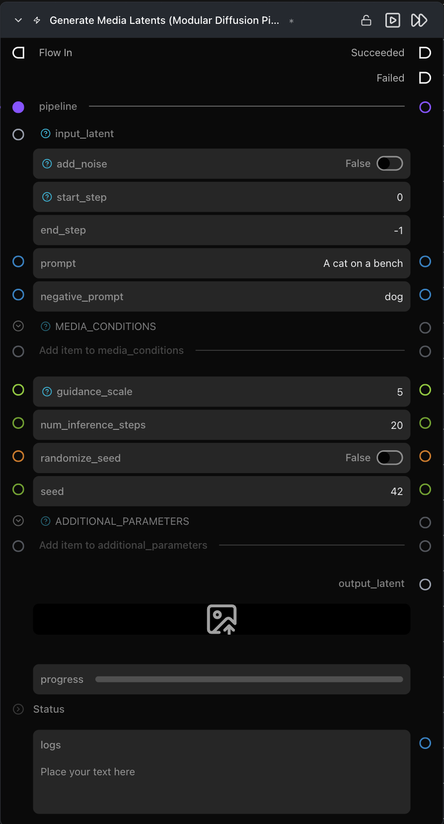 Generate Media Latents 算子节点外观